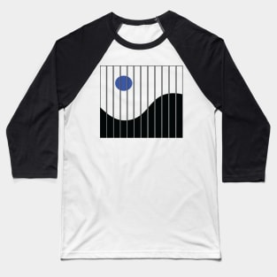 Broken Waves Geometric Pattern Baseball T-Shirt